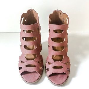 🆕 Faux Suede Peep Toe Booties